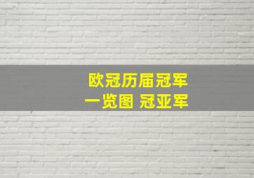 欧冠历届冠军一览图 冠亚军